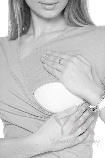 Футболка для беременных и кормящих, цвет серый меланж