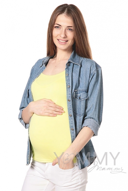 Майка для беременных и кормящих, цвет светло-жёлтый
