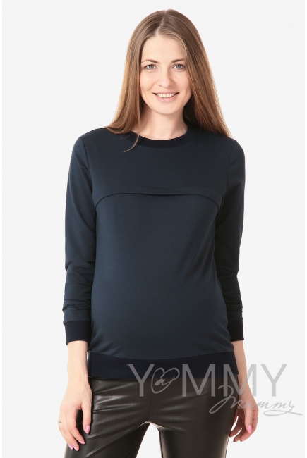 Свитшот с секретом на молнии для беременных и кормящих, антрацит