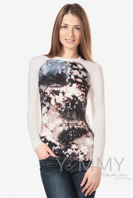 Джемпер с принтом "огни города" для беременных и кормящих