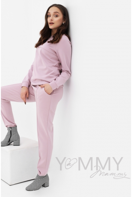 Костюм из плотной вискозы пудрово-розовый