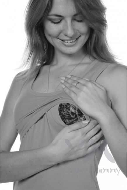 Майка для кормящих и беременных, белая (рибана)