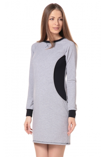 Платье спортивное для беременных и кормящих, серый меланж