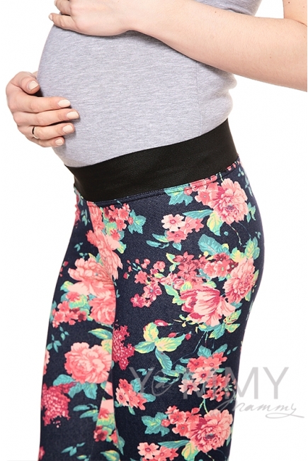 Джегинсы для родивших и беременных универсальные, с цветочным принтом