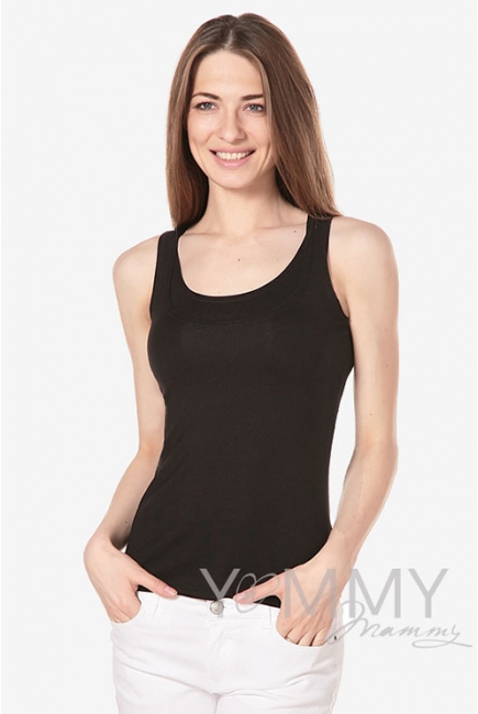 Майка для кормящих и беременных, цвет  черный