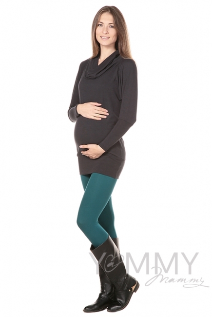 Лосины для беременных, изумрудные из модала