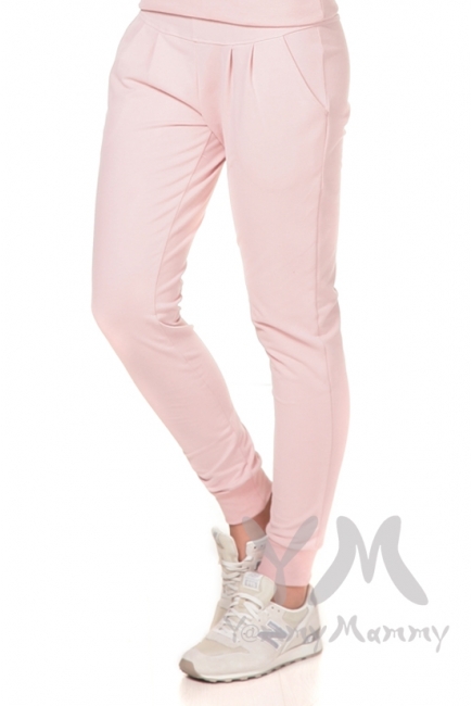 Брюки для беременных универсальные спортивные, жемчужно-розовые