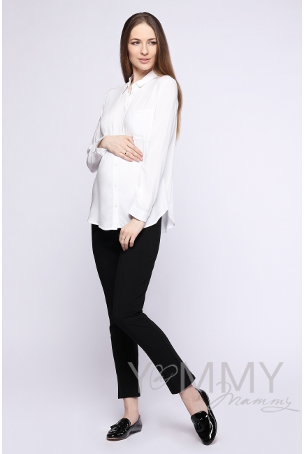 Брюки для родивших и беременных со стрелками, черные