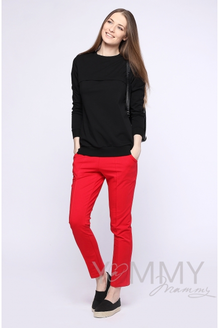 Брюки для родивших и беременных со стрелками, красные