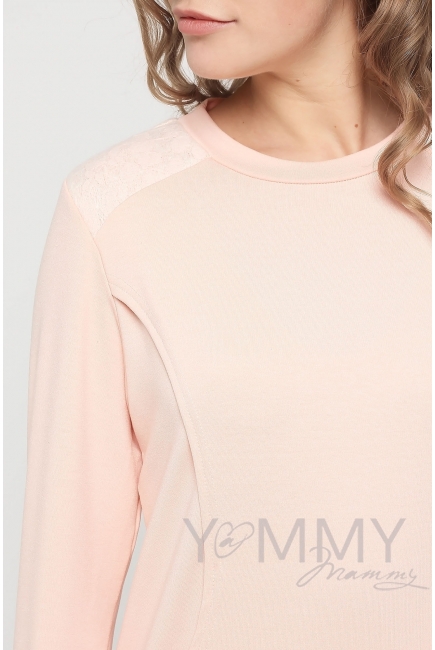 Свитшот светло-розовый с кружевом