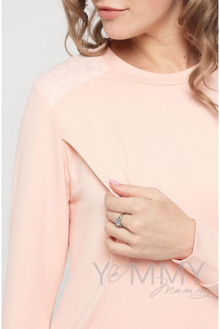 Свитшот светло-розовый с кружевом