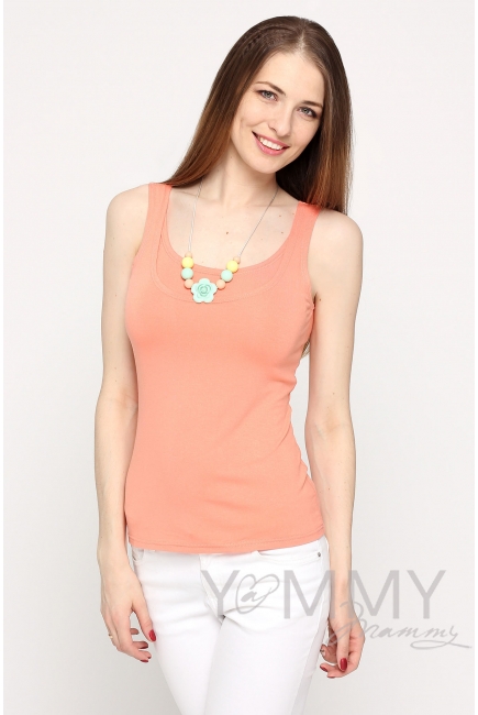 Майка для кормящих и беременных, цвет персиковый