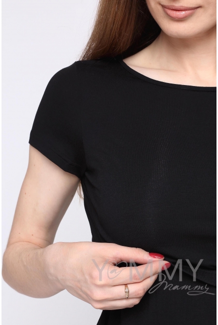Платье черное из вискозы для беременных