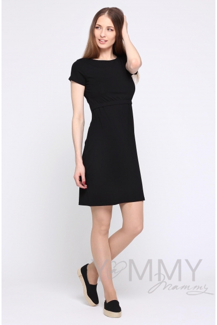 Платье черное из вискозы для беременных