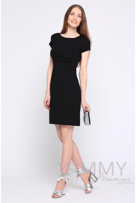 Платье черное из вискозы для беременных