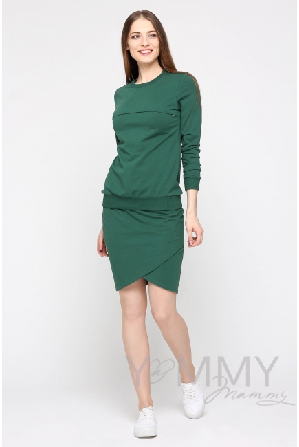 Юбка для беременных и родивших универсальная, из футера малахит