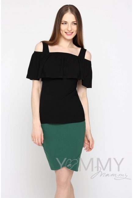 Юбка для беременных и родивших универсальная, из футера малахит