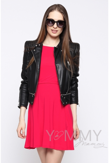 Платье для кормящих и беременных с пояском, фуксия