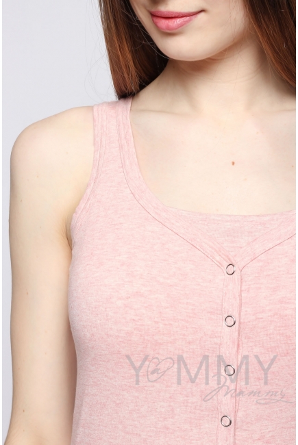 Майка поло для кормящих и беременных, розовый меланж