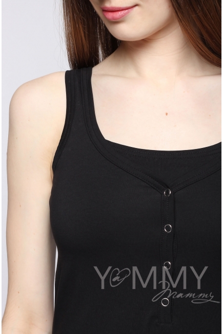 Майка поло для кормящих и беременных, черная