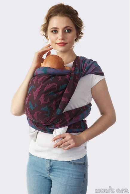 Слинг-шарф Акулы, коричнево-розовый