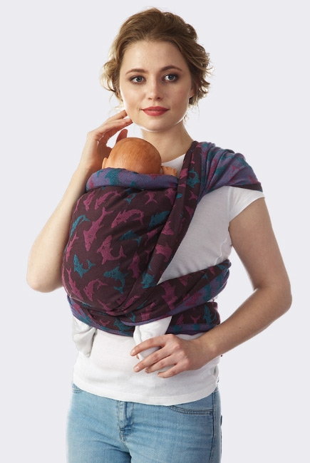 Слинг-шарф Акулы, коричнево-розовый