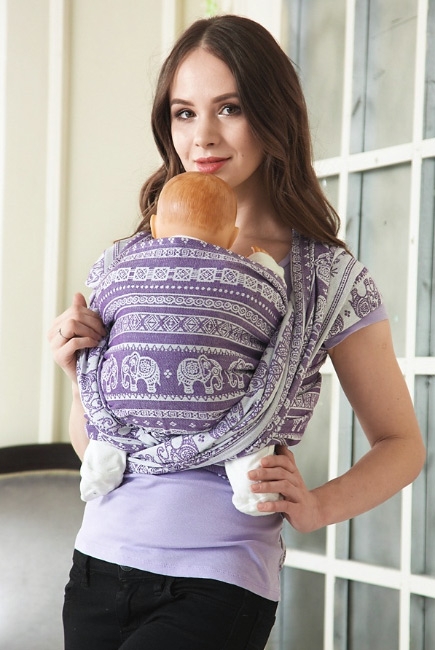 Слинг-шарф Слоны, фиолетовый
