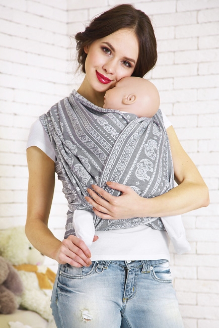 Слинг-шарф Слоны, серый