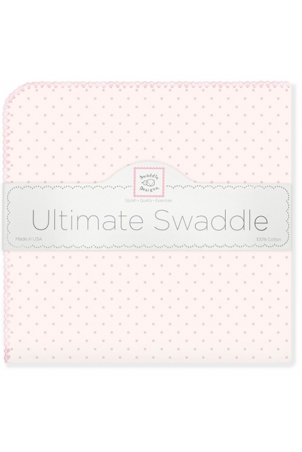 Фланелевая пеленка для новорожденного SwaddleDesigns Pink w/Pink Dot