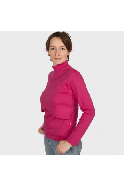 Водолазка для кормящих  "Малиновая"
