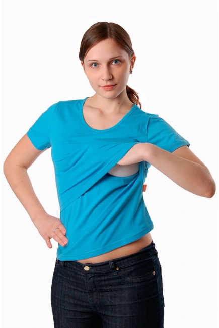 Футболка для кормящих "Синяя"