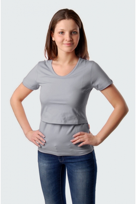 Футболка для кормящих "Серая"