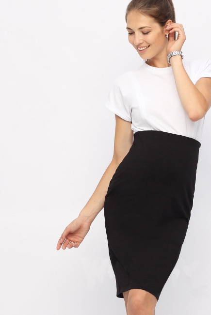 Юбка-карандаш для беременных и родивших универсальная, черная