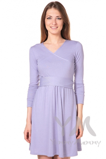 Платье для кормящих и беременных с широким поясом, лаванда