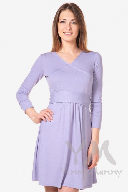 Платье для кормящих и беременных с широким поясом, лаванда