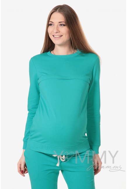 Свитшот для беременных и кормящих с секретом на молнии, ментол