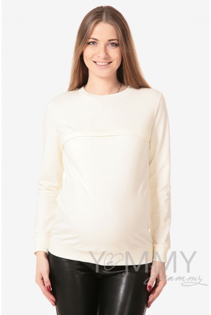 Свитшот для беременных и кормящих с секретом на молнии, экрю