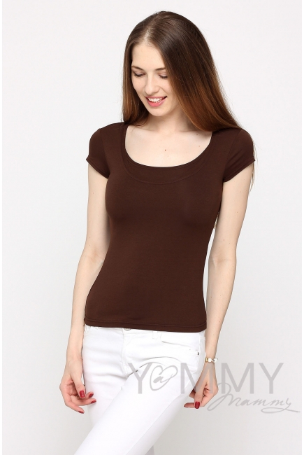 Майка для беременных и кормящих, цвет коричневый