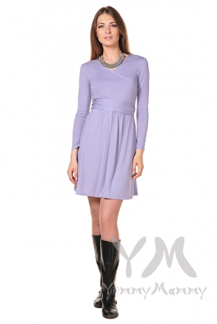 Платье для кормящих и беременных с широким поясом, лаванда