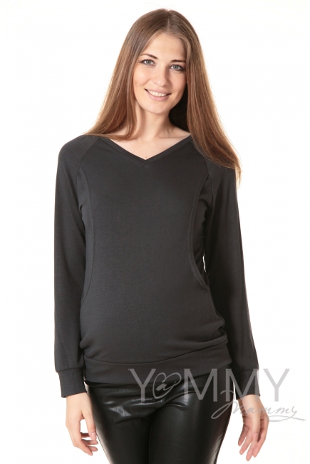 Костюм для кормящих и беременных из джемпера и брюк, графит