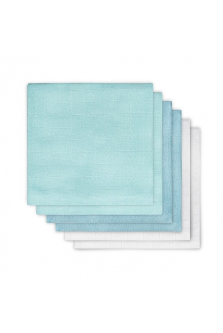 Муслиновые пеленки для новорожденных Jollein средние, mint/lagoon/white