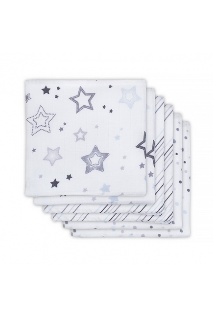 Муслиновые пеленки для новорожденных Jollein средние, Stardust grey, Звездная пыль