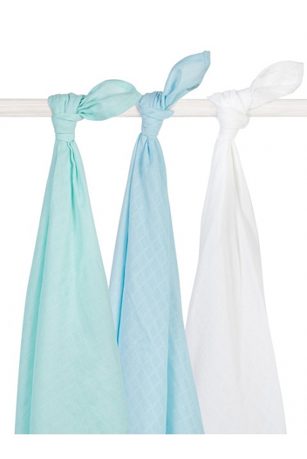 Муслиновые пеленки для новорожденных Jollein большие, mint/lagoon/white