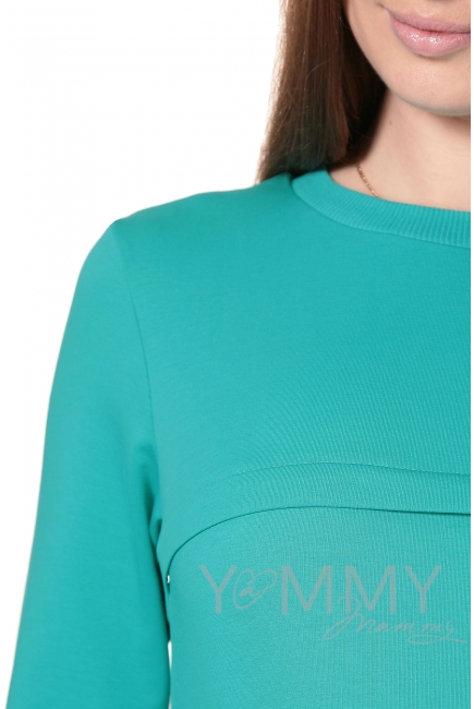 Свитшот для беременных и кормящих с секретом на молнии, ментол