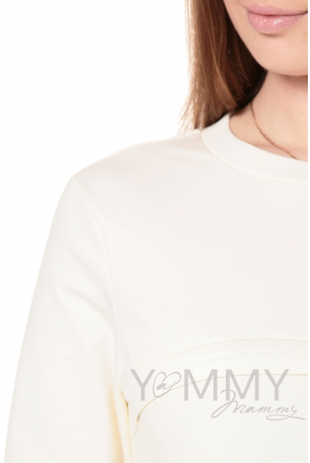 Свитшот для беременных и кормящих с секретом на молнии, экрю