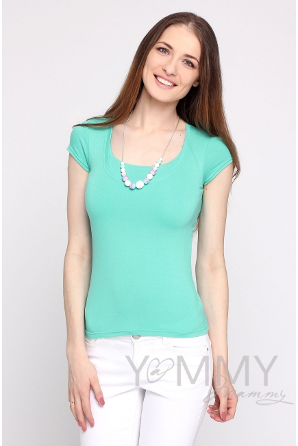 Футболка для кормящих и беременных, цвет ментол