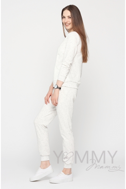 Костюм с принтом для кормящих и беременных, экрю