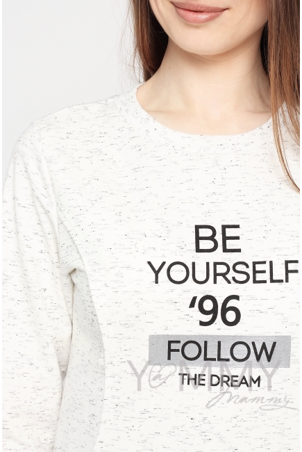 Костюм с принтом для кормящих и беременных, экрю