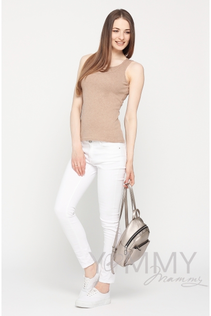 Майка для беременных и кормящих, цвет бежевый меланж