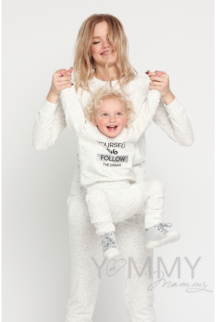 Костюм с принтом для кормящих и беременных, экрю